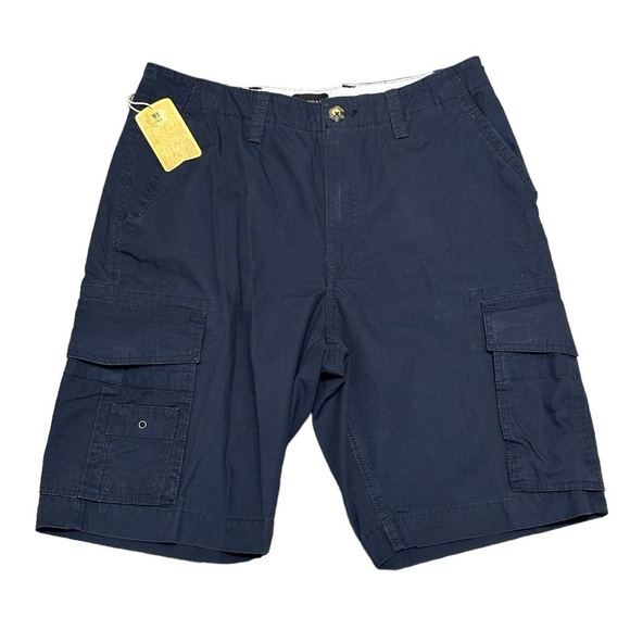 Men’s Haggar 32 Medium Shorts Cargo Navy Durable Workwear 7 Pockets Cotton NWT - Picture 3 of 11